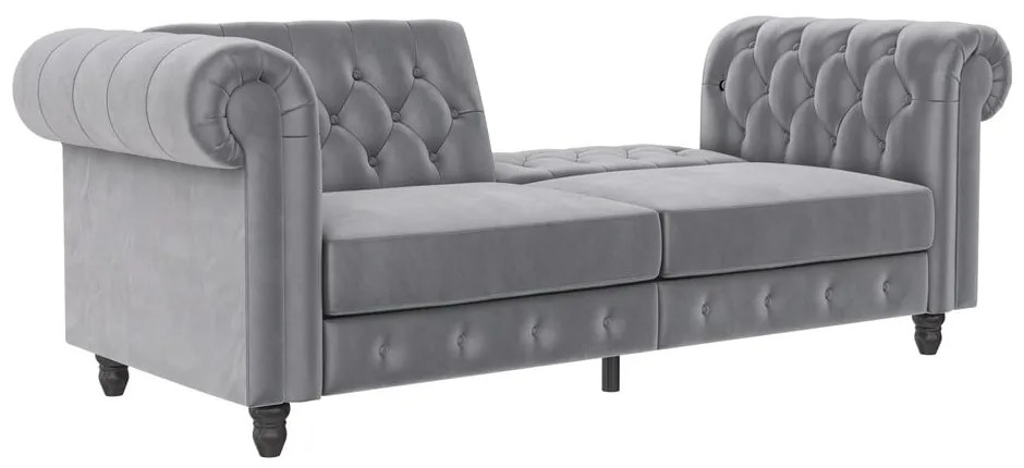 Светлосив кадифен диван 236 cm Felix – Støraa