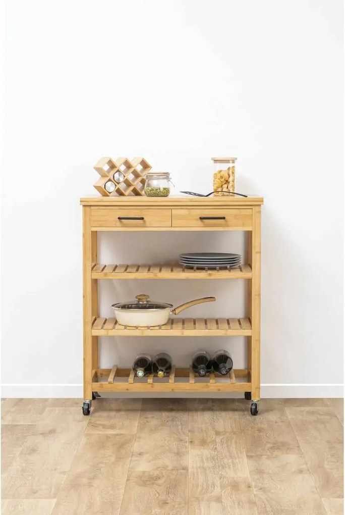 Кухненска количка 5five Linha, Голяма, Бамбук