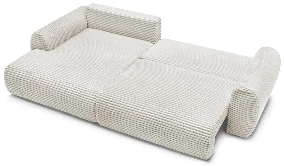 Кремав разтегателен ъглов диван от рипсено кадифе (ляв ъгъл) Lucien – Bobochic Paris