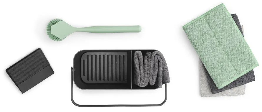 Тъмносив комплект за миене на съдове от рециклирана пластмаса SinkSide – Brabantia