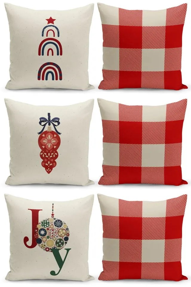 Комплект от 6 коледни декоративни калъфки за възглавници , 43 x 43 cm Christmas Noel - Kate Louise