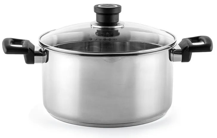 Тенджера Luigi Ferrero Sophia FR-3405, 24x13 см, 5.4 л, Стомана 18/10, Стъклен капак, Индукция, Инокс