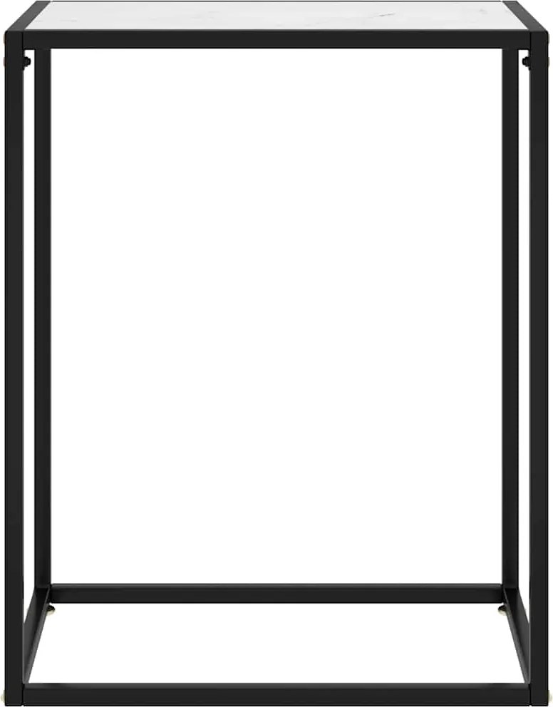 322805 vidaXL Конзолна маса, бяла, 60x35x75 cм, закалено стъкло