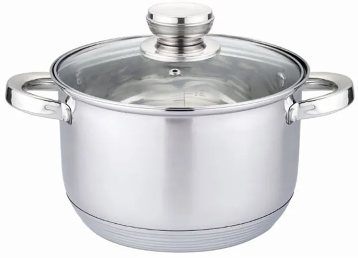 Тенжера HAUS ROLAND , HR-152-4 , със стъклен капак, ф22, огледален инокс