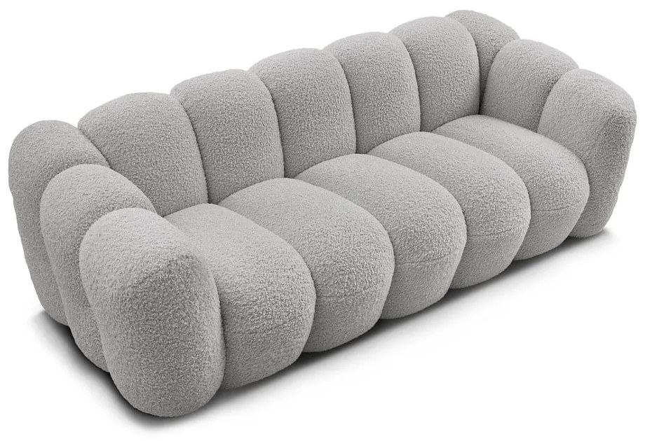 Светлосив диван от прежда с примки от букле 232 cm Hippolyte – Bobochic Paris