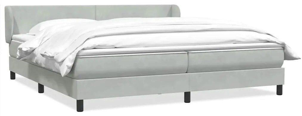 3317367 vidaXL Box Spring легло с матраци Светло сиво 180x210 cm кадифе