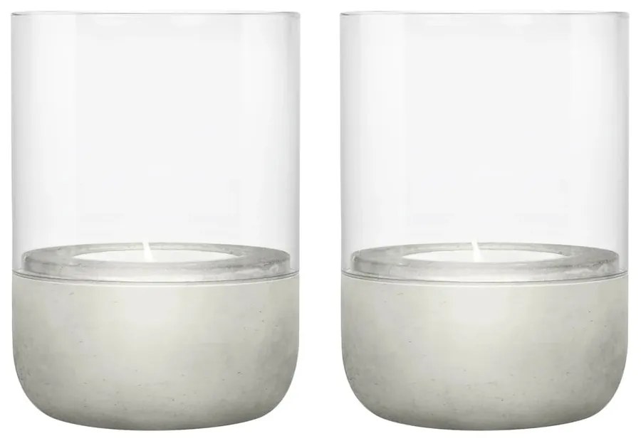 Комплект от 2 стъклени свещника с бетонна основа Calma - Blomus