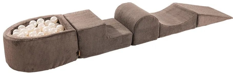 Кафява велурена катерушка от пяна 250x45x30 cm Montessori – Meowbaby