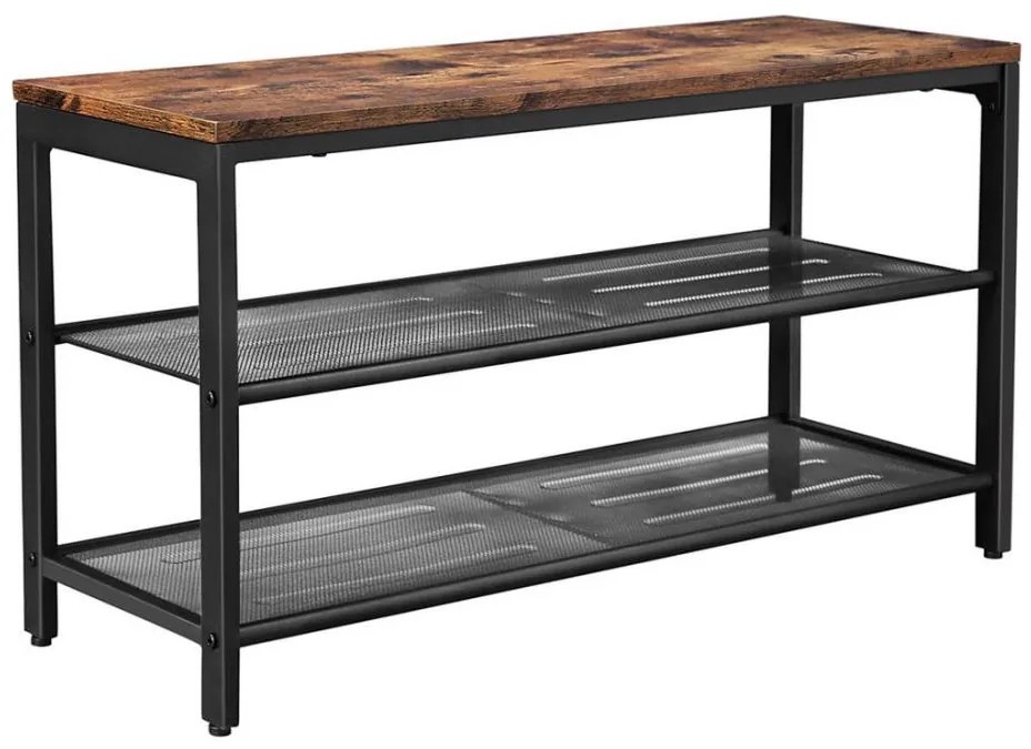 Шкаф за обувки DAVOR кафяв/черен