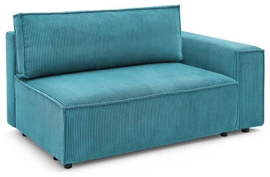 Модулен диван от син велур, десен ъгъл Nihad modular – Bobochic Paris