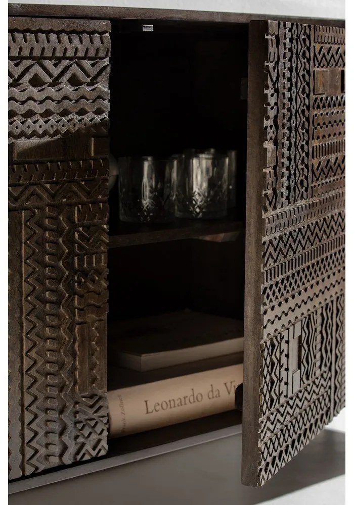 Тъмнокафява маса за телевизор от масивно манго 145x48x40 cm Kalai – MOME