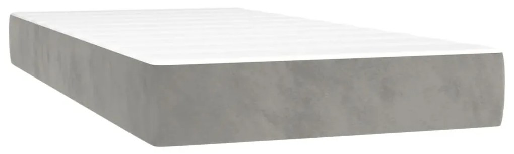 4007154 vidaXL Матрак за легло с покет пружини светлосив 120x190x20 см кадифе