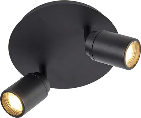 Интелигентен модерен прожектор черен вкл. GU10 2-светлини IP44 - Ducha