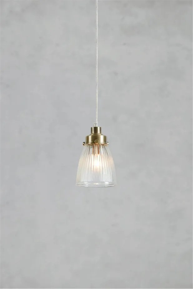 Висящо осветително тяло в месингов цвят със стъклен абажур ø 11 cm Bellis – Markslöjd