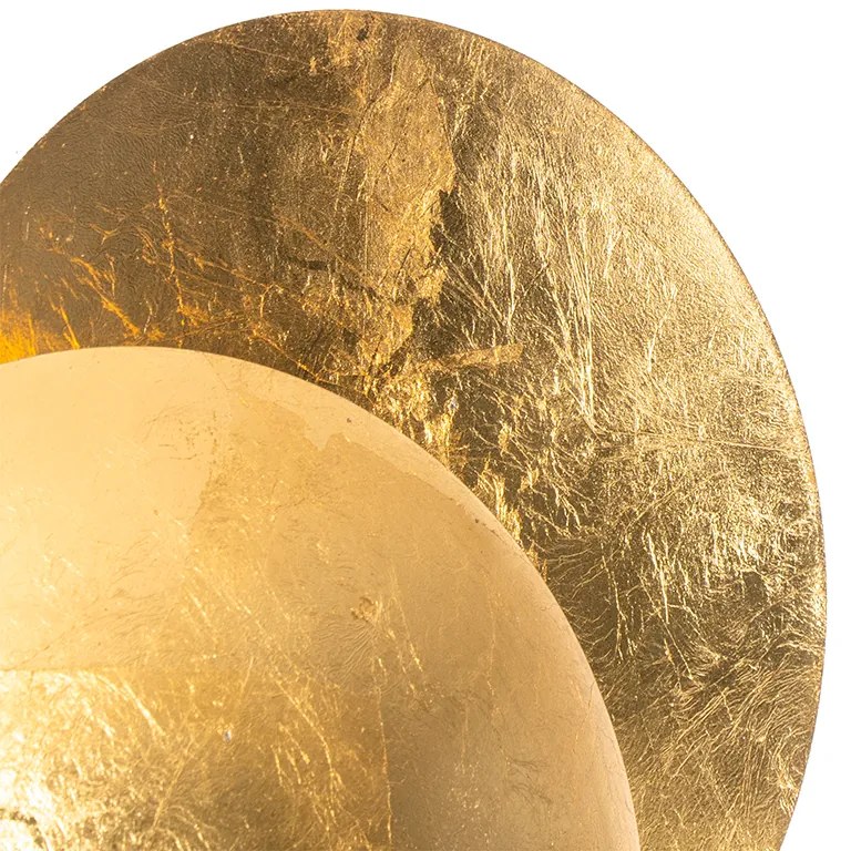 Модерна стенна лампа златиста кръгла 20 см - Sunrise