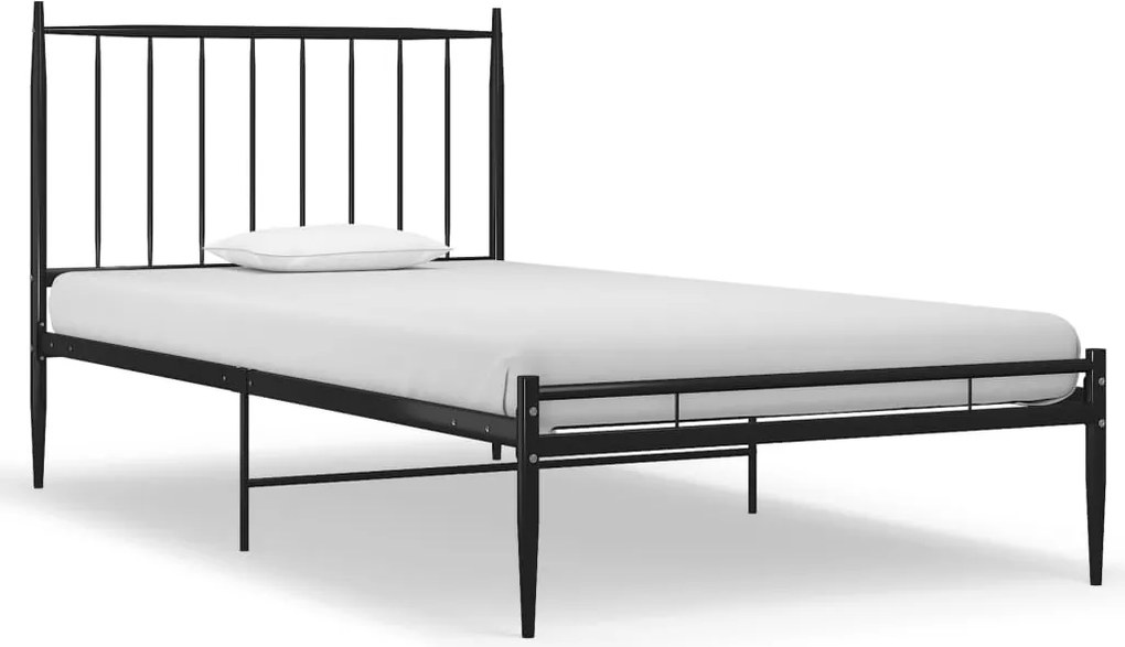 325009 vidaXL Рамка за легло, черна, метал, 90x200 см