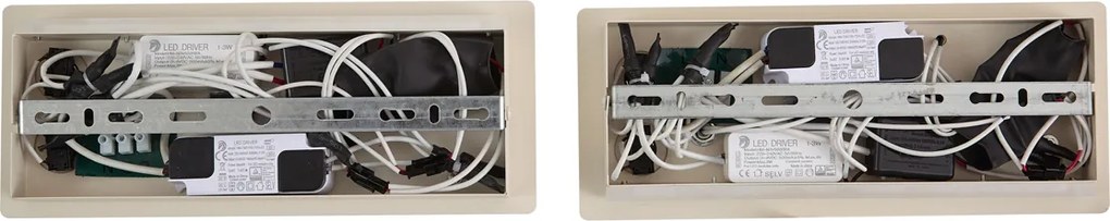 Комплект от 2 бежови стенни лампи, включително LED с USB и индукционно зарядно - Riza