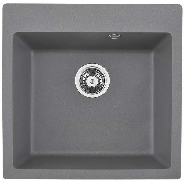 Кухненска мивка ICGS 5050 GRAY, гранит, едно корито, със сифон, 50x20х50см