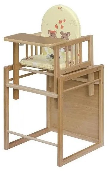 COSING - Детски стол за хранене 2в1 Viktoria бук/кремав