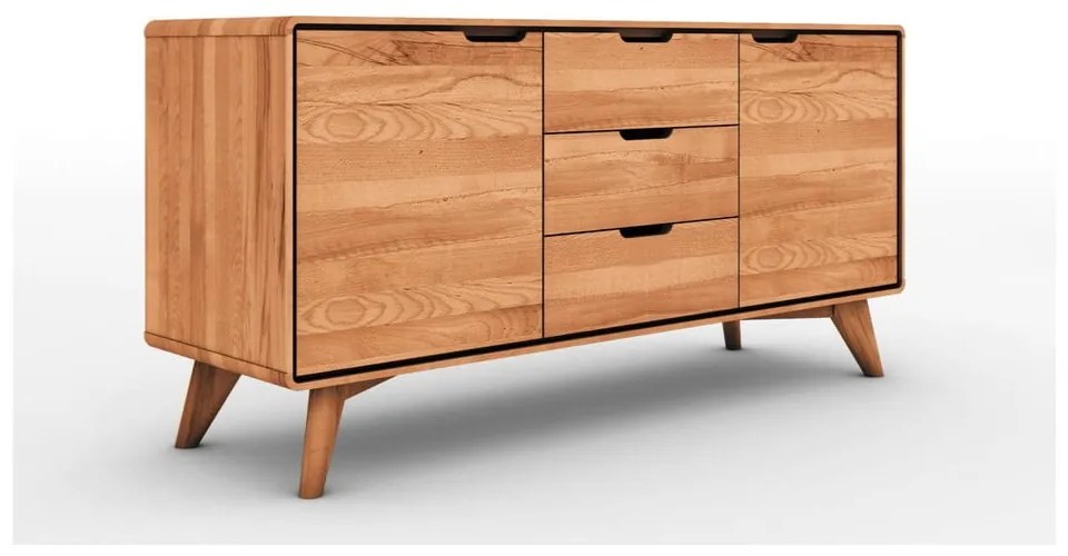 Нисък скрин от букова дървесина 134x63 cm Greg - The Beds