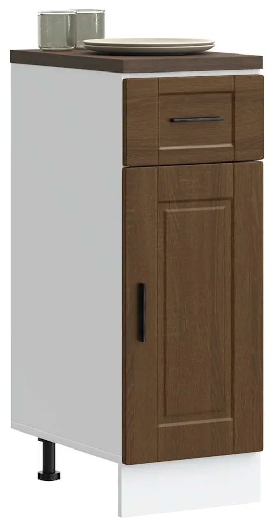 853944 vidaXL Кухненски шкаф Porto, кафяв дъб, инженерно дърво