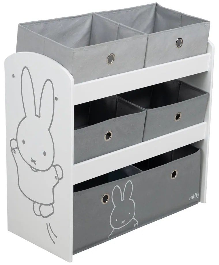 Бял/сив органайзер за детски играчки 63,5x29,5x60 cm Miffy – Roba