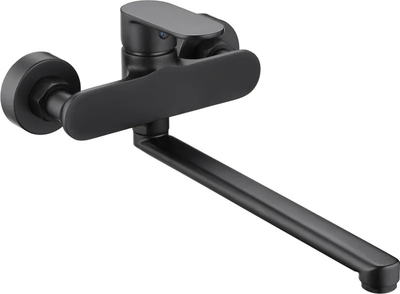 Mexen Milo батерия за вана с дълъг чучур, черна - 71335-70