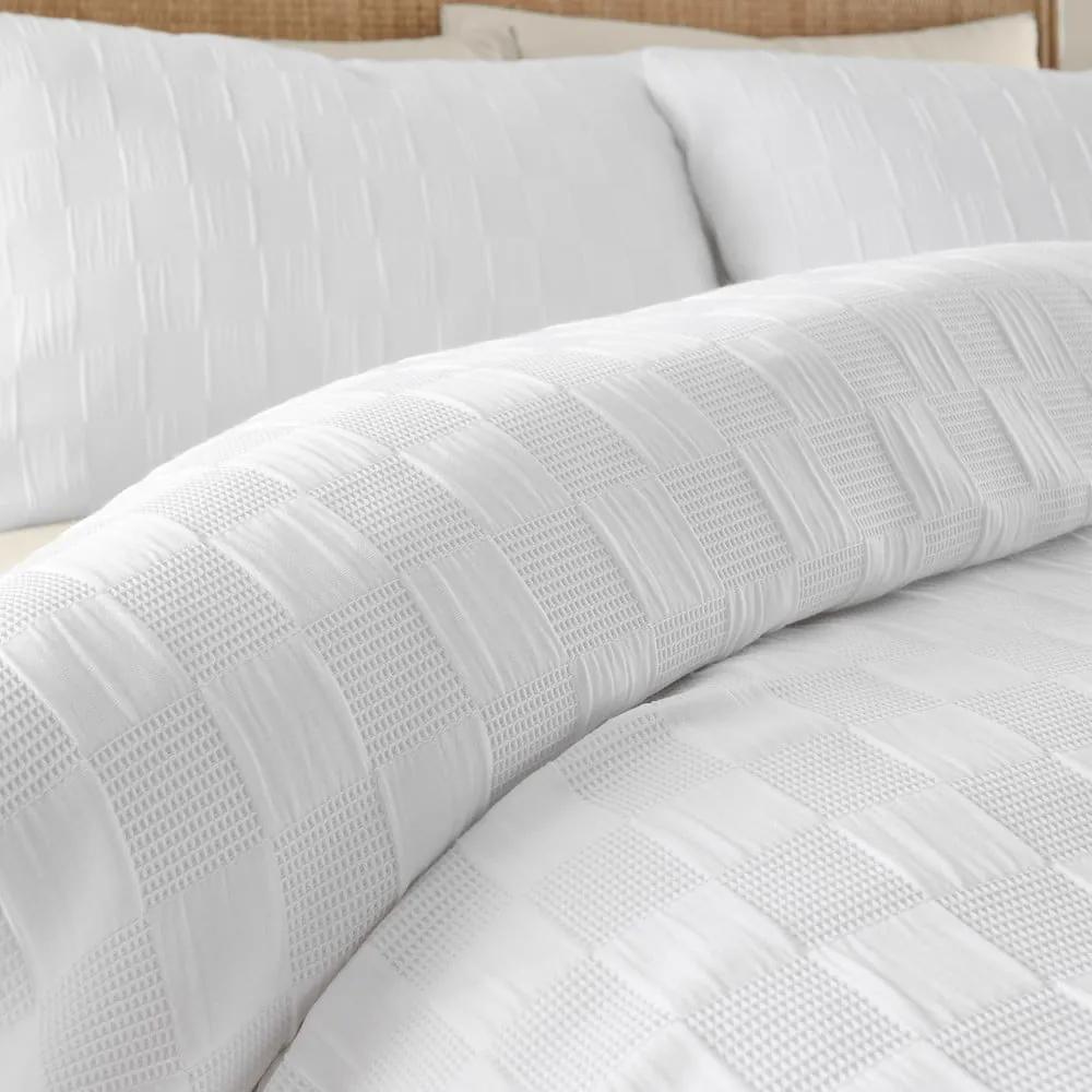 Бяло спално бельо за двойно легло 200x200 cm Waffle - Catherine Lansfield