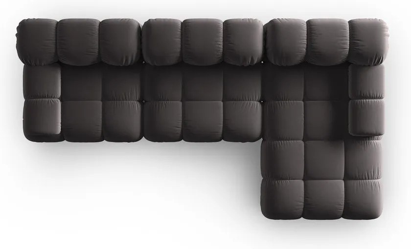 Тъмносив кадифен диван 285 cm Bellis - Micadoni Home