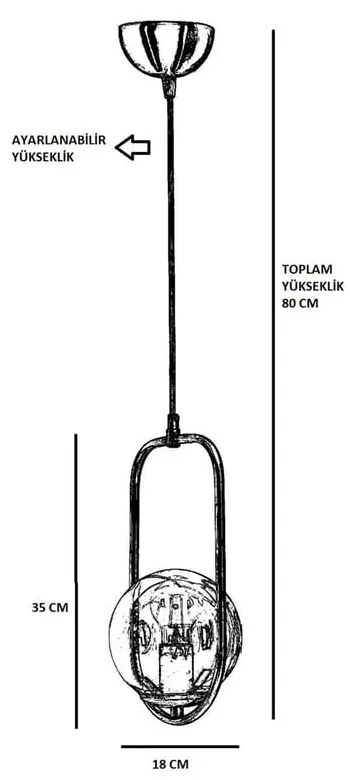 Висящо осветително тяло с метален абажур ø 18 cm Ahu – Opviq lights
