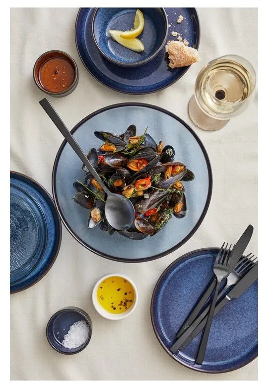 Черна/синя глинена чиния ø 27 cm Gastro Dark Blue/Black – Bitz