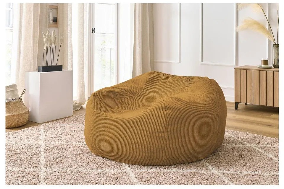 Пуф в цвят горчица Voltaire – Bobochic Paris