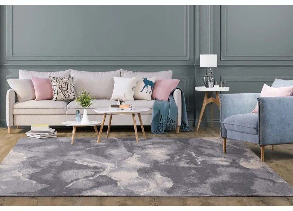 Сив вълнен килим 160x240 cm Cirrus - Agnella