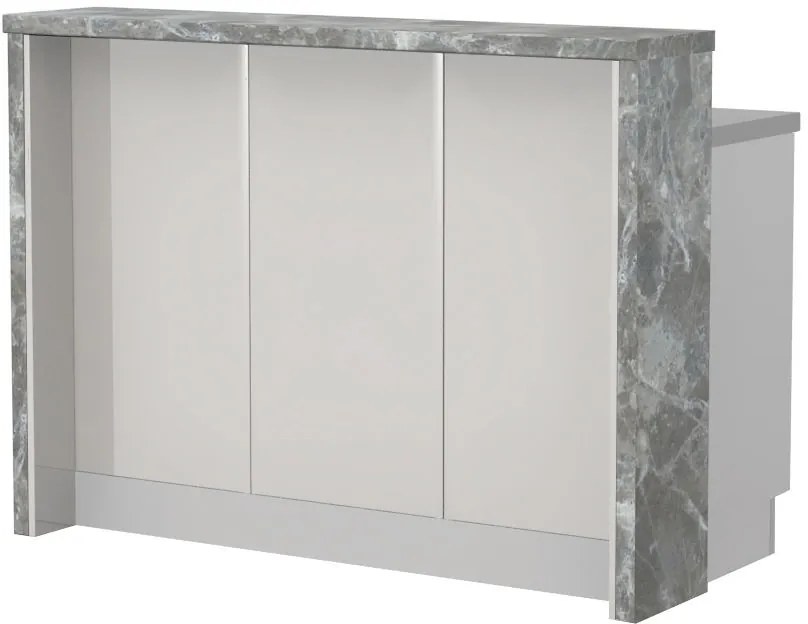 Островна кухненска пейка Modena-Length: 150 cm.-White glossy-Siena Marble