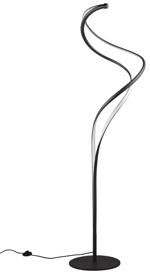 Черна LED подова лампа с метален абажур (височина 160 cm) Nala - Trio Select