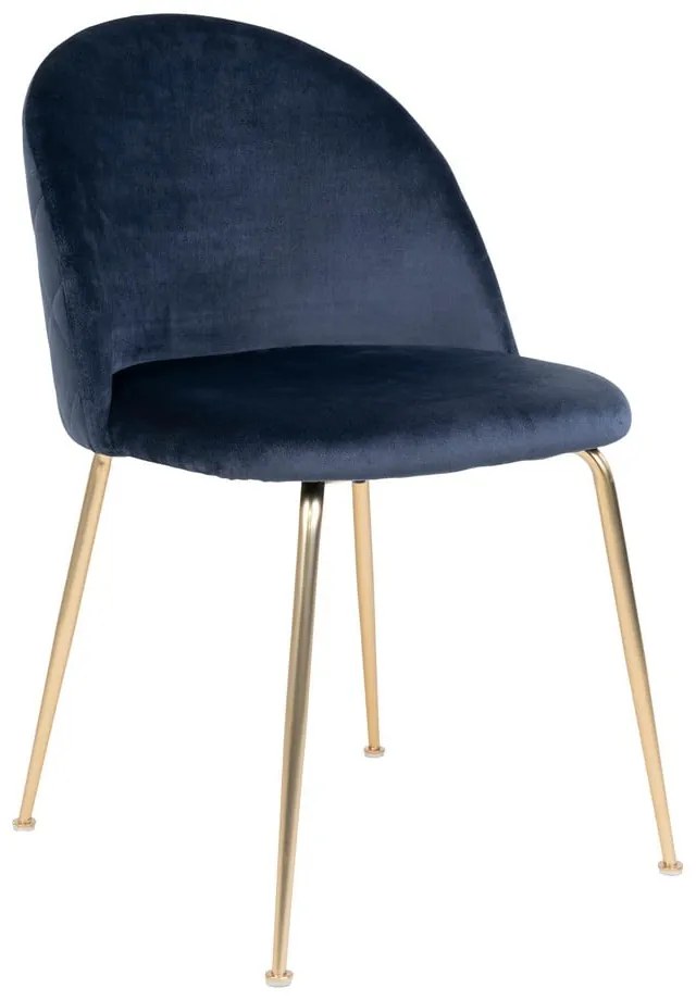 Кадифени трапезни столове в синьо-златисто в комплект от 2 броя Geneve - House Nordic
