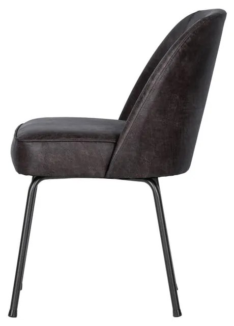 Черни кожени трапезни столове в комплект 2 бр. Vogue – WOOOD