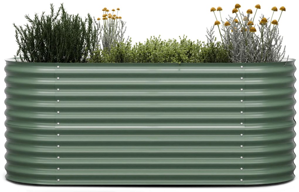 Blumfeldt High Grow, повдигната леха, 200 x 80 x 100 cm, изработена от вълнообразна стоманен лист, лесна за сглобяване, устойчива на ръжда и замръзване