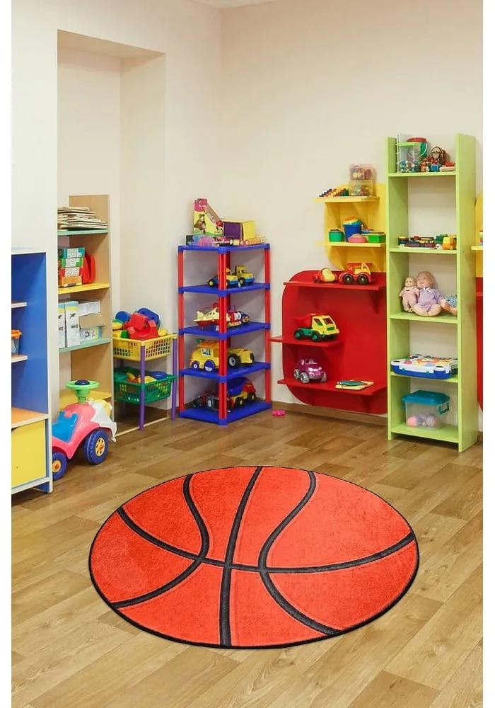 Оранжев детски килим с противоплъзгащо покритие , ø 140 cm Basketball - Conceptum Hypnose