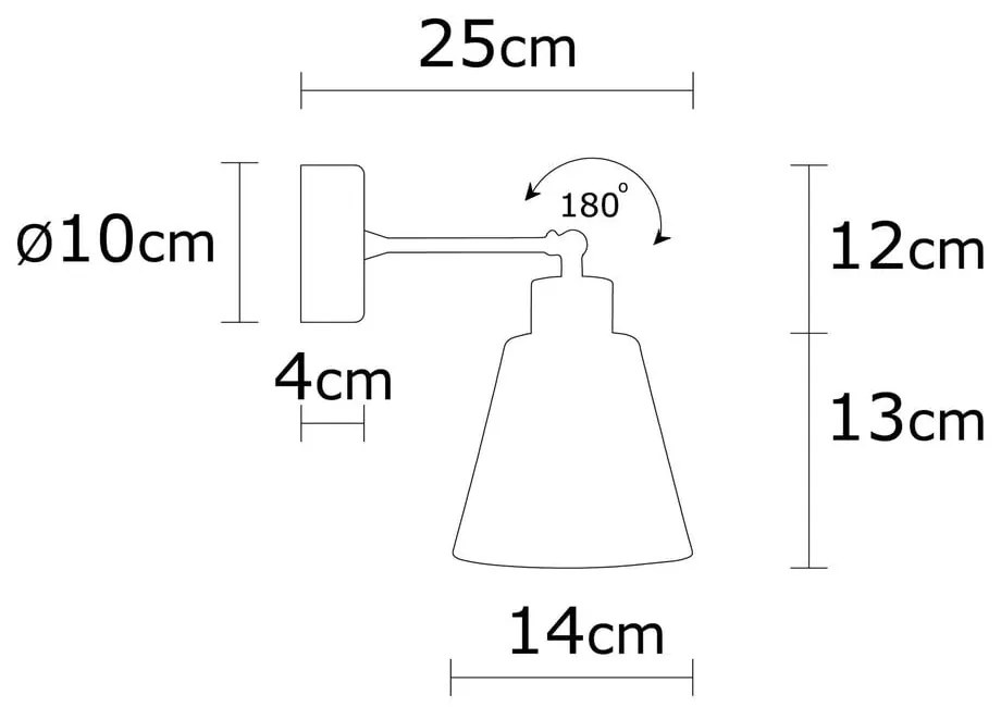 Стенна лампа в черен и естествен цвят ø 14 cm Manavgat – Opviq lights