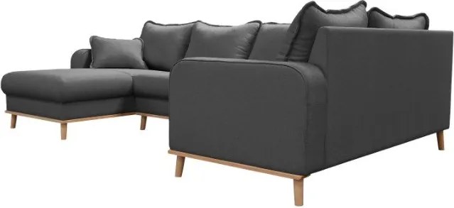 Тъмносив ъглов диван (ляв ъгъл) Beata - Ropez