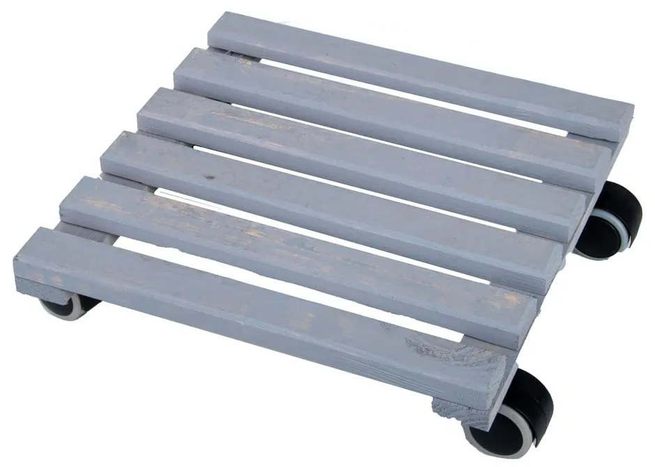 Сива дървена подвижна подложка за саксии , 29 x 29 cm - Esschert Design