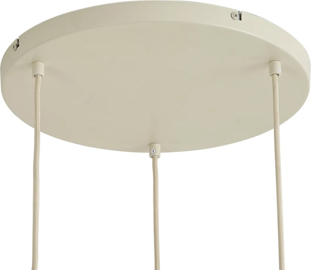 Japandi висяща лампа бежова с ленен абажур 3 светлини - Fedde