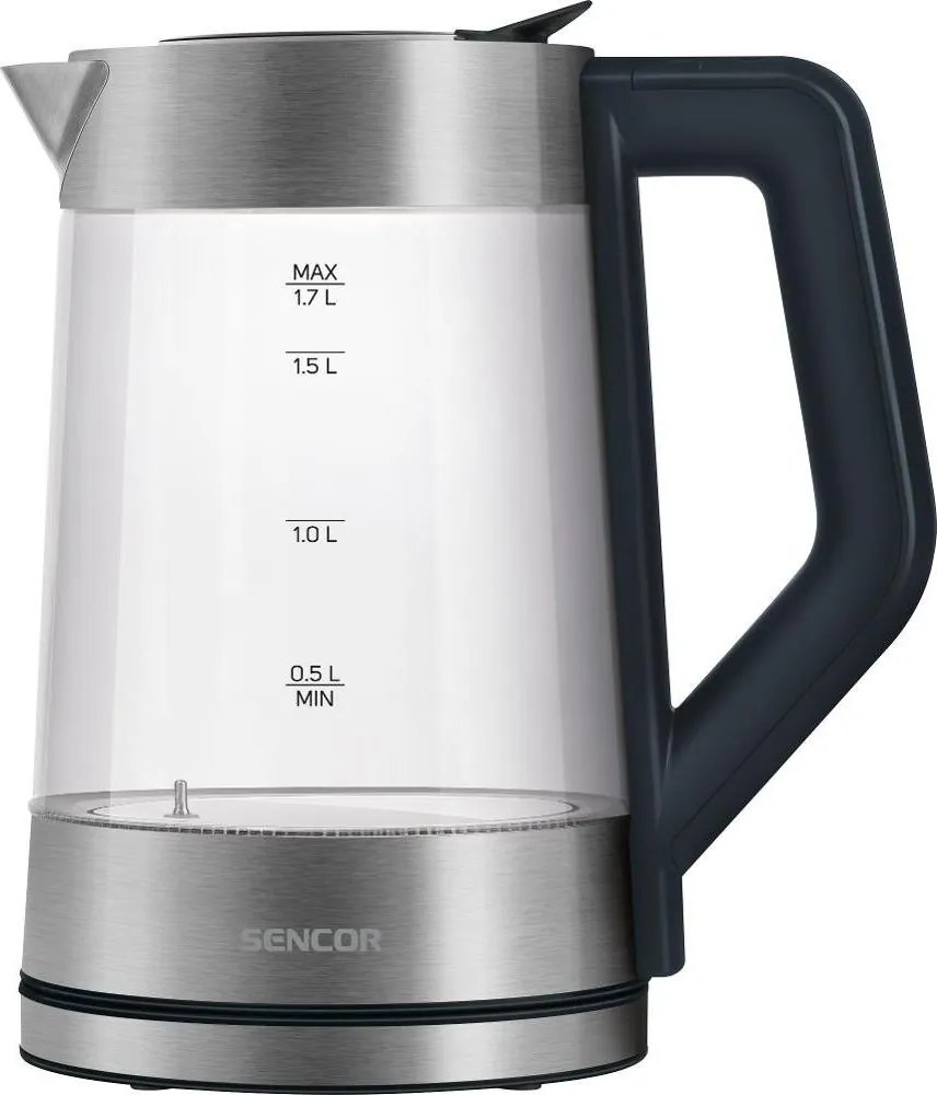 Sencor - Електрическа кана с терморегулация 1,7 л 2200W/230V матов хром/черна