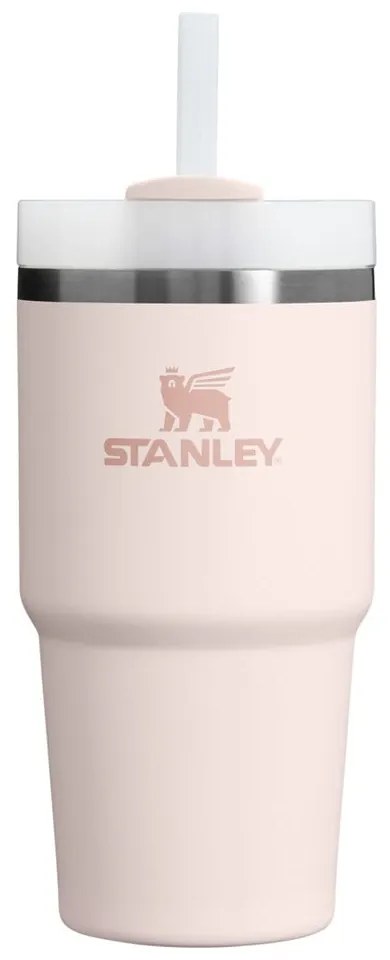 Светлорозов термос със сламка от неръждаема стомана 600 ml Quencher H2.0 FlowState Tumbler Rose Quartz – Stanley