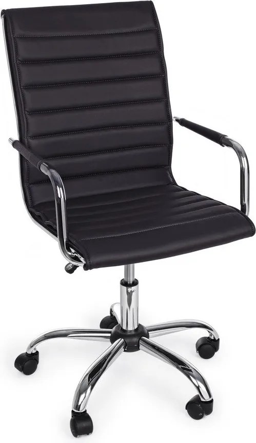 Черен офис стол от имитация на кожа Perth – Yes Everyday