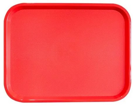 Horecano - Пластмасова табла за сервиране с неплъзгащо покритие червена 35,5x45,5x1см. JW-A1418P