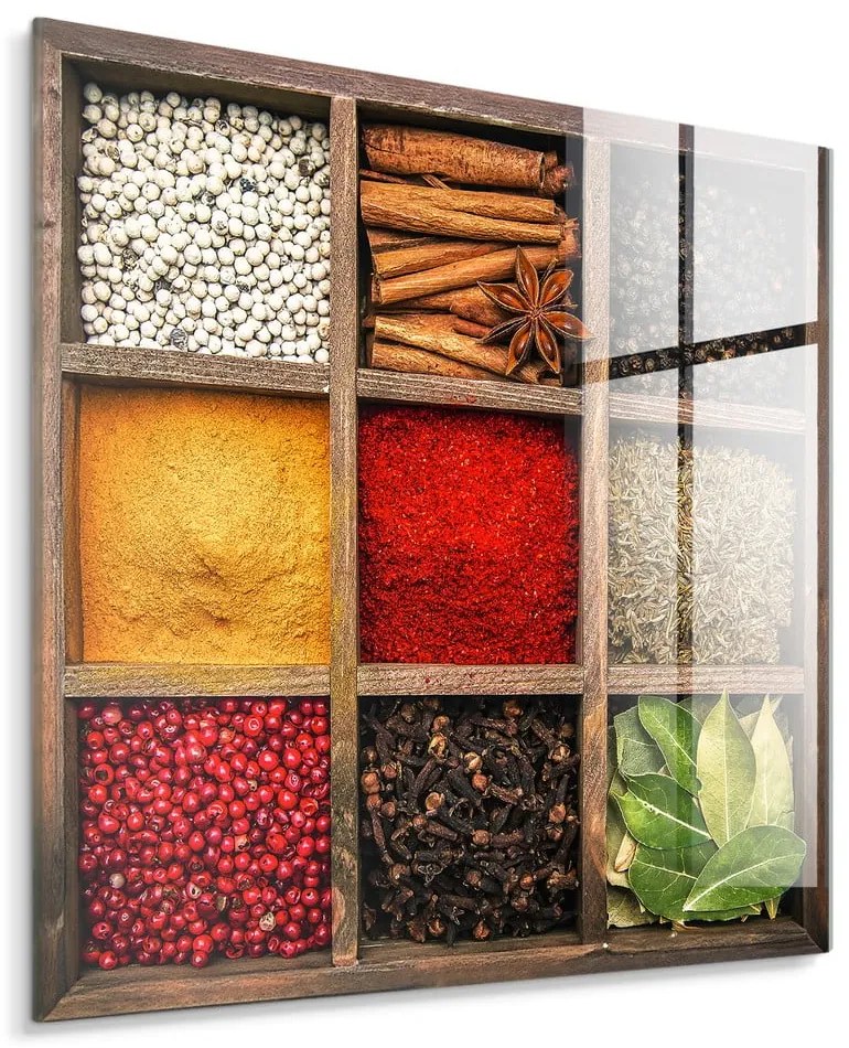 Картина върху стъкло 30x30 cm Spices Box – Styler