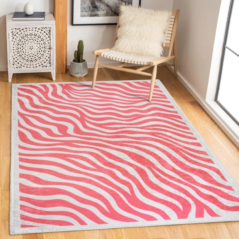 Розов килим подходящ за пране 120x180 cm Red Zebra – Vitaus