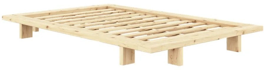 Единично легло от масивен бор с включена подматрачна рамка в естествен цвят 120x200 cm Japan – Karup Design
